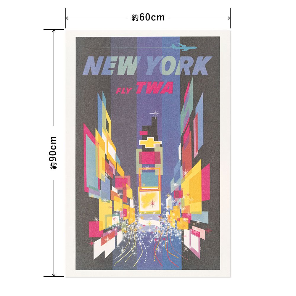 Hattan Art Poster Fly TWA New York / HP-00060 L size (60cm x 90cm)