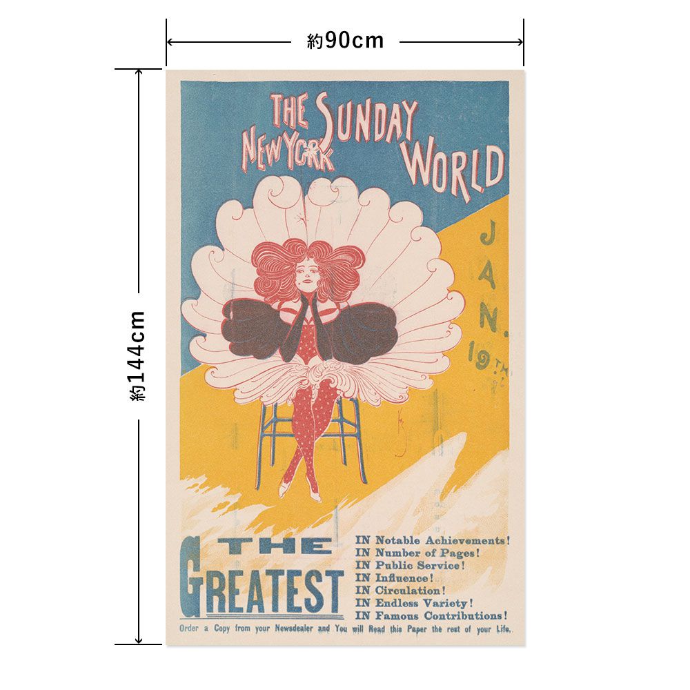 Hattan Art Poster ハッタンアートポスター The New York Sunday World Jan 19th / HP-00062 LLサイズ(90cm×144cm)