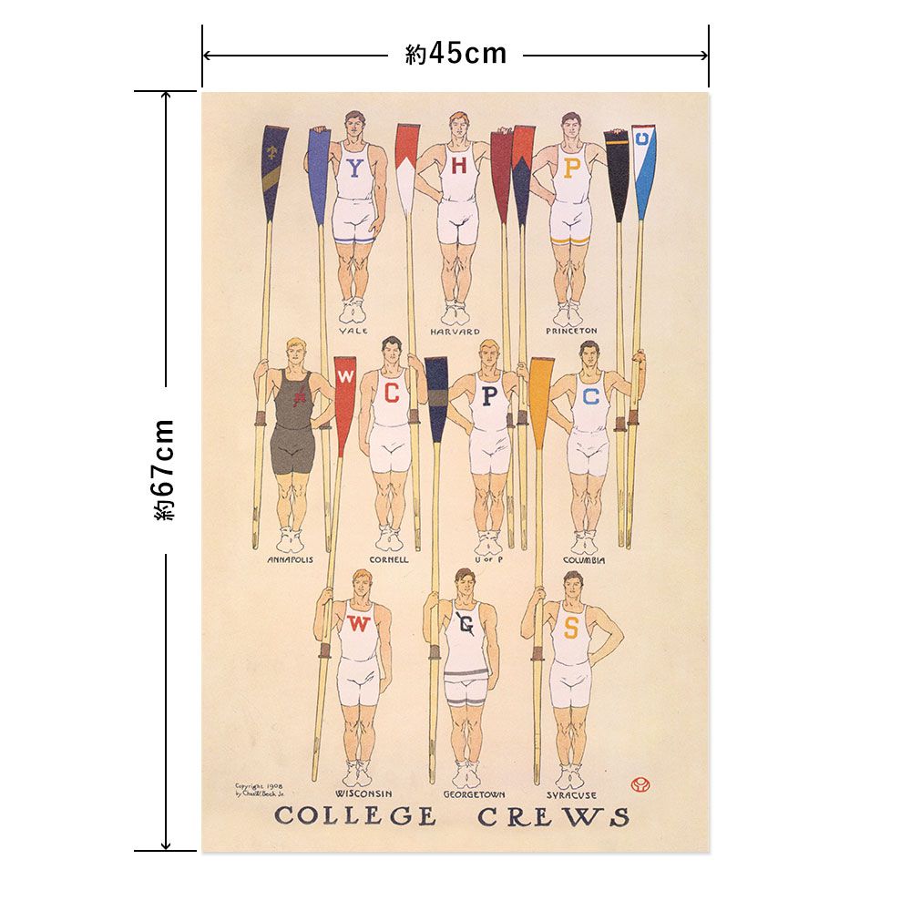 Hattan Art Poster College crews / HP-00065 M size (45cm x 67cm)