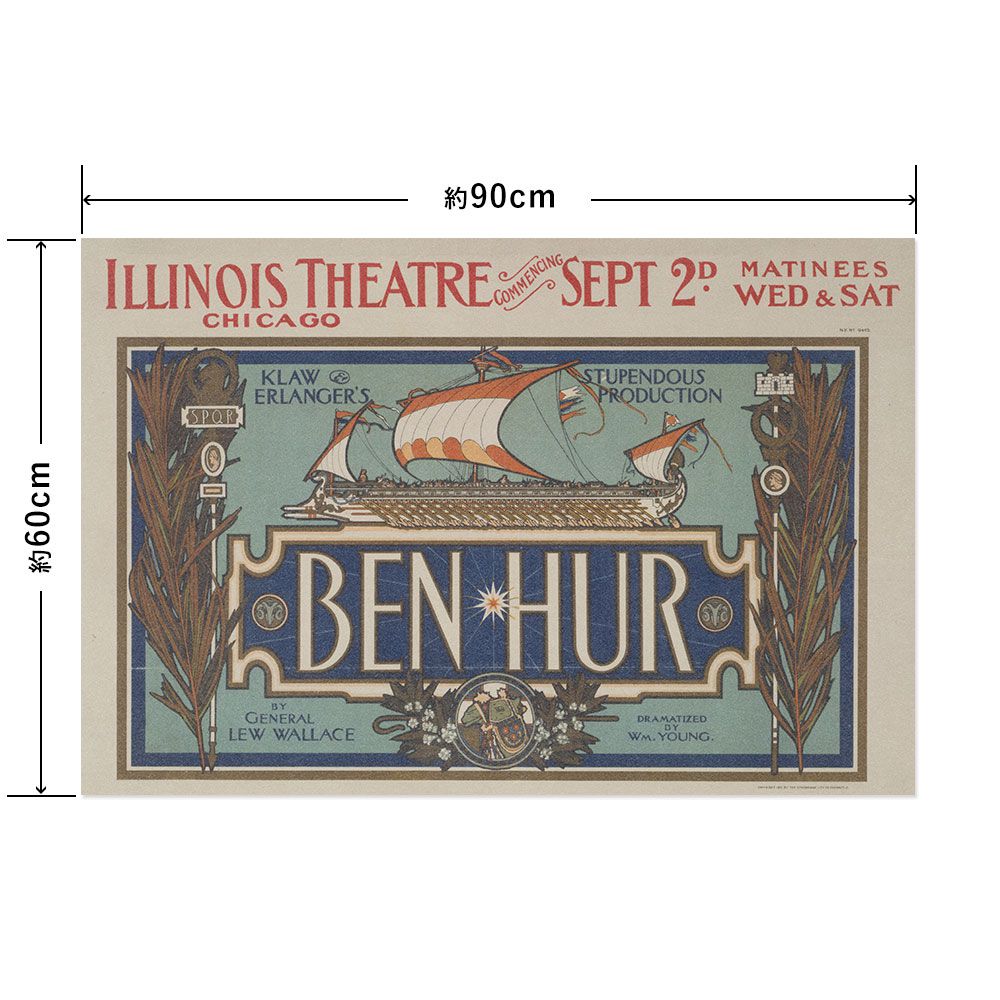 Hattan Art Poster Ben-Hur. / HP-00121 L size (90cm x 60cm)