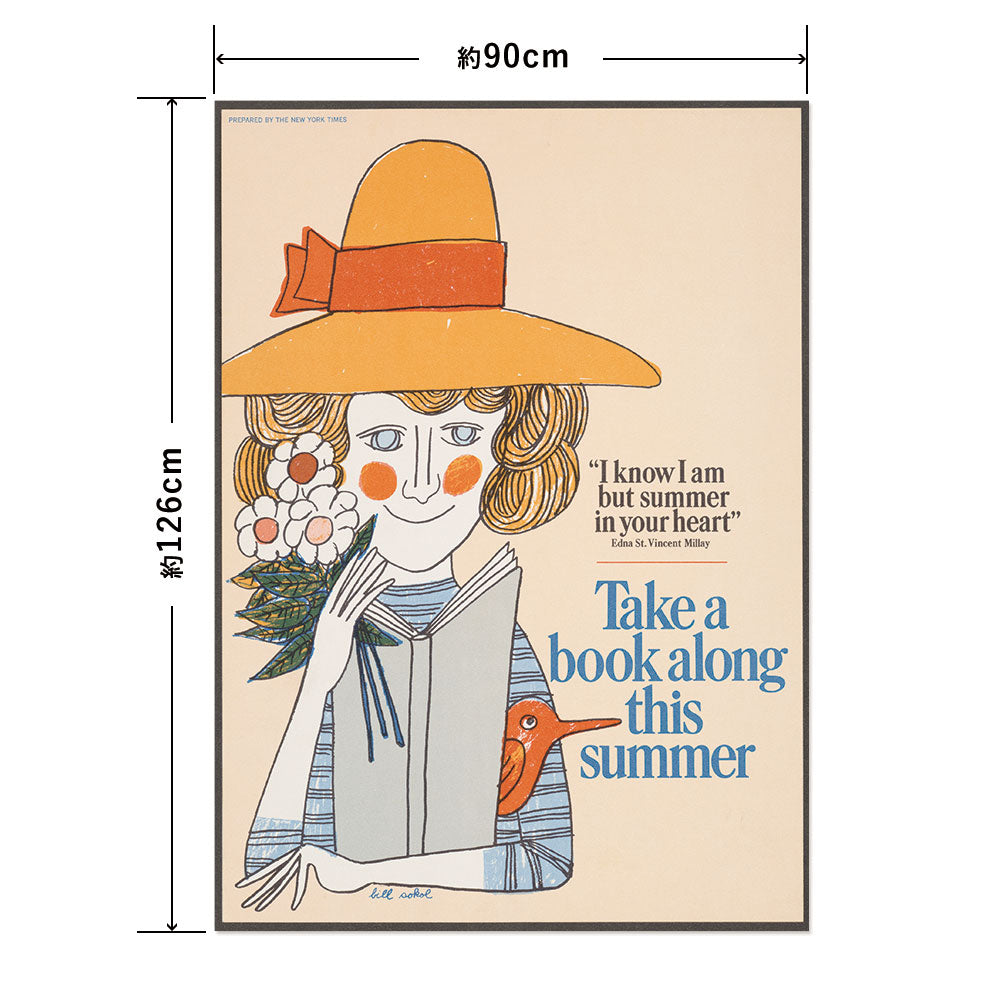 Hattan Art Poster ハッタンアートポスター Take a book along this summer / HP-00327 LLサイズ(90cm×126cm)