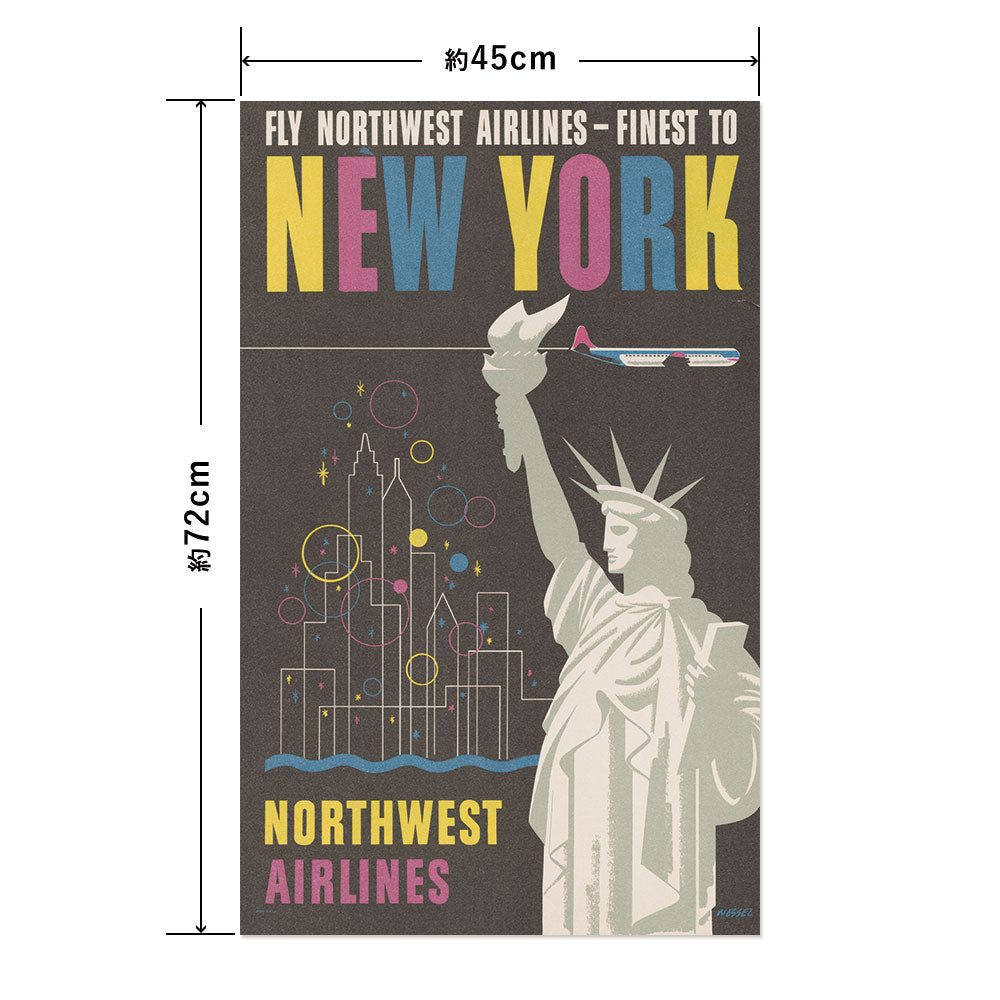 Hattan Art Poster ハッタンアートポスター Fly Northwest Airlines / HP-00339 Mサイズ(45cm×72cm)