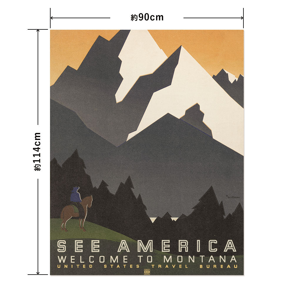 Hattan Art Poster ハッタンアートポスター See America. Welcome to Montana / HP-00352 LLサイズ(90cm×114cm)