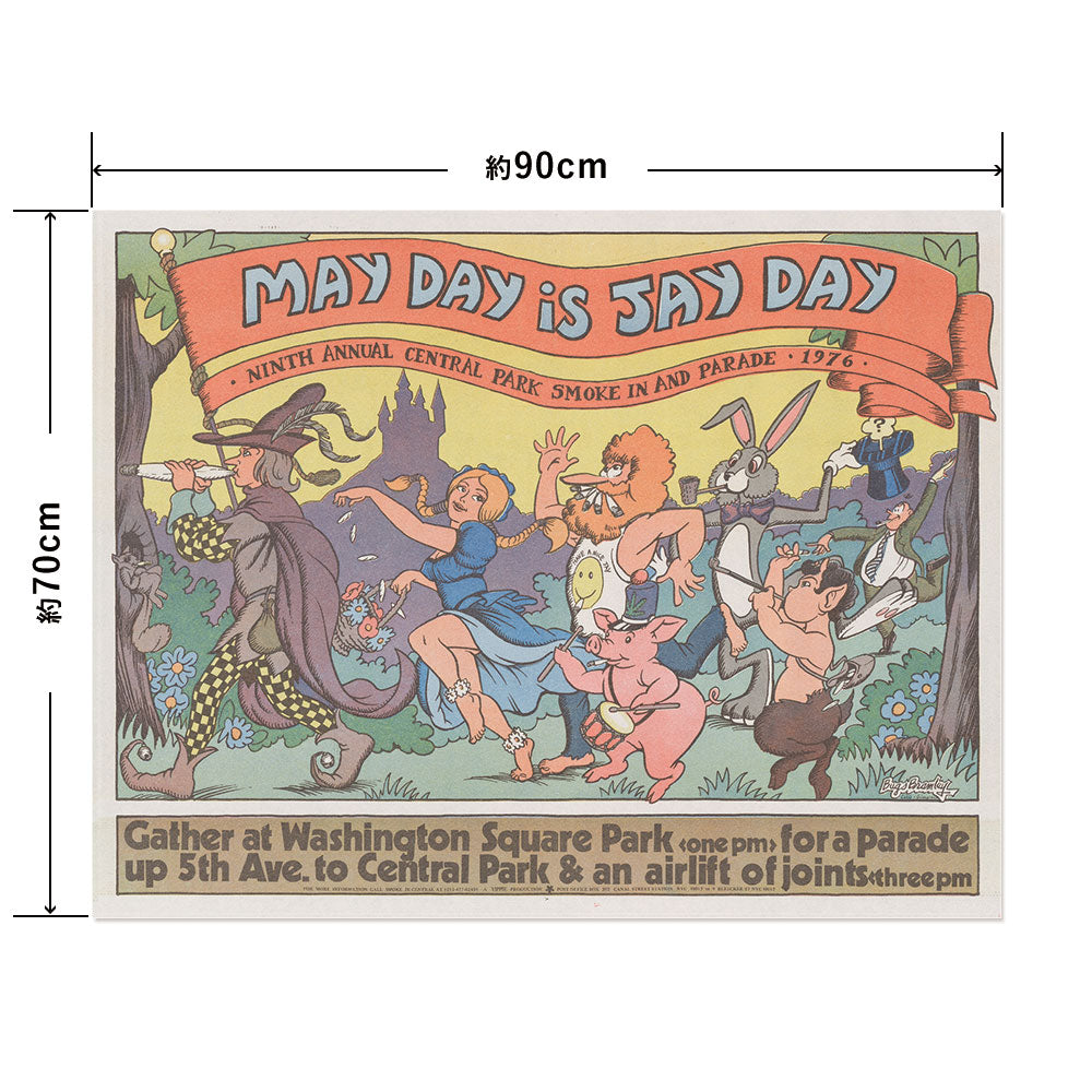 Hattan Art Poster May day is jay day / HP-00360 L size (90cm x 70cm)