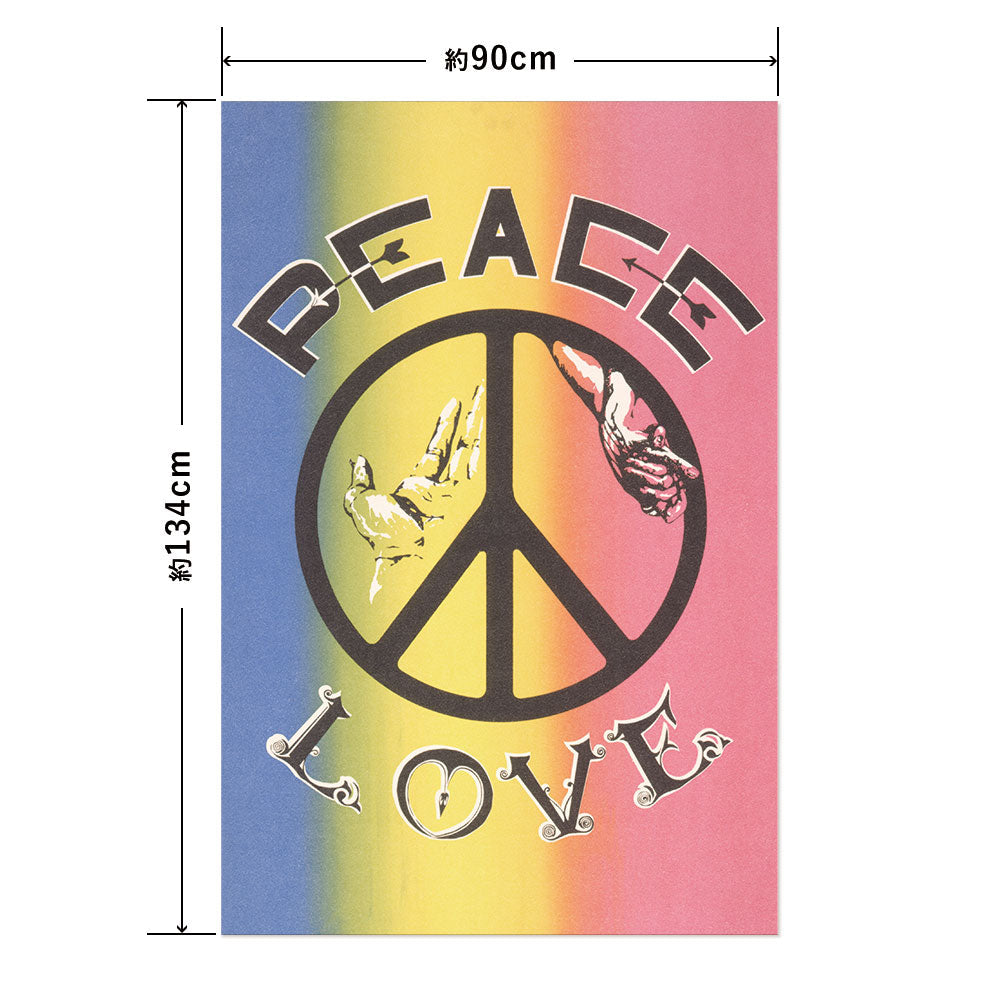 Hattan Art Poster ハッタンアートポスター Peace, love / HP-00482 LLサイズ(90cm×134cm)