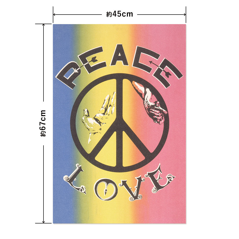 Hattan Art Poster Peace, love / HP-00482 M size (45cm x 67cm)