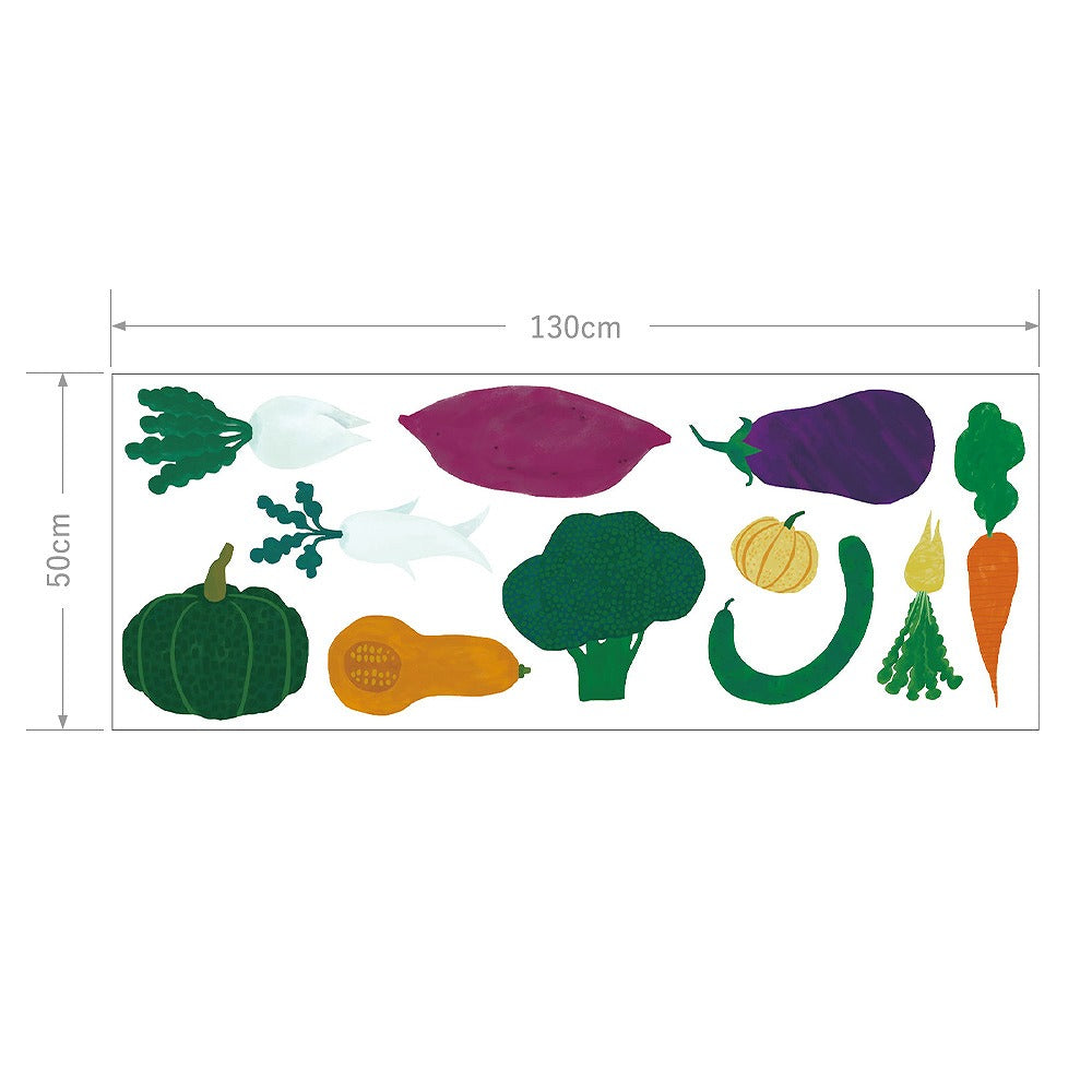 Peel-off Wall decal : What's the room next door like? Vegetable garden room B: Radish and various vegetable set