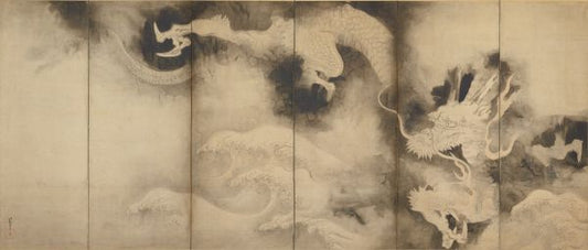 Peelable wall murals - no glue required - Tawaraya Sotatsu - Cloud and Dragon Screen (right panel)