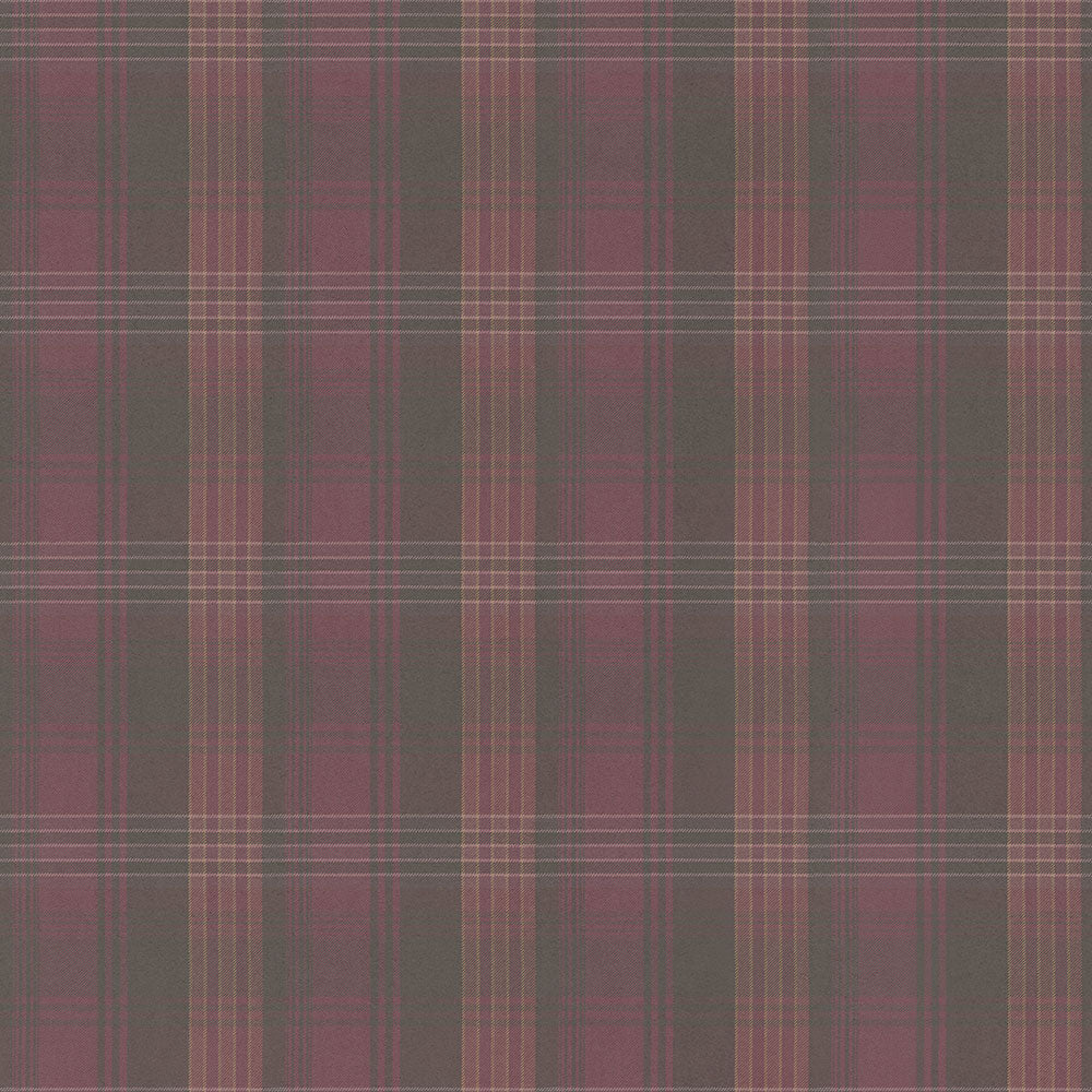 Removable wallpaper that can be applied with water Quattro Hattan (90cm x 90cm) Tartan check wine