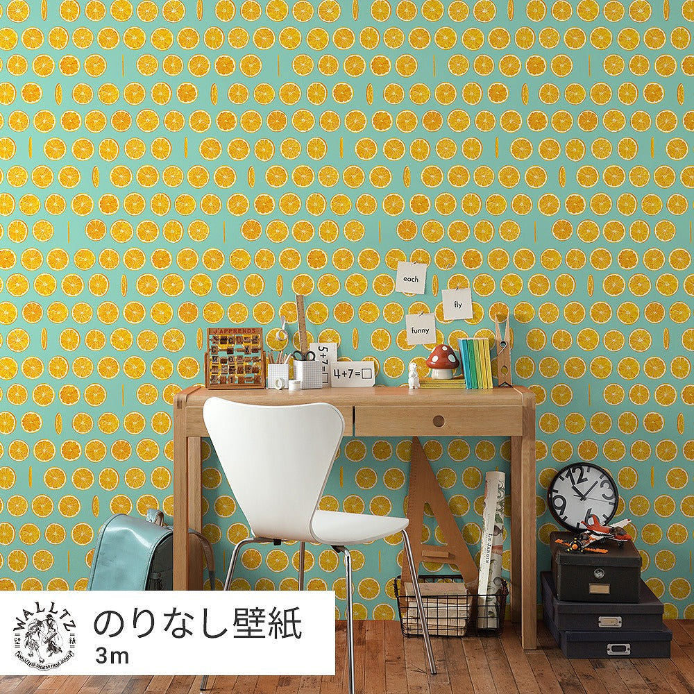Peelable wallpaper, no-paste wallpaper, WALLTZ Yusuke Iwatani Orangette Blue NWZ-OJBL (49cm x 3m size)