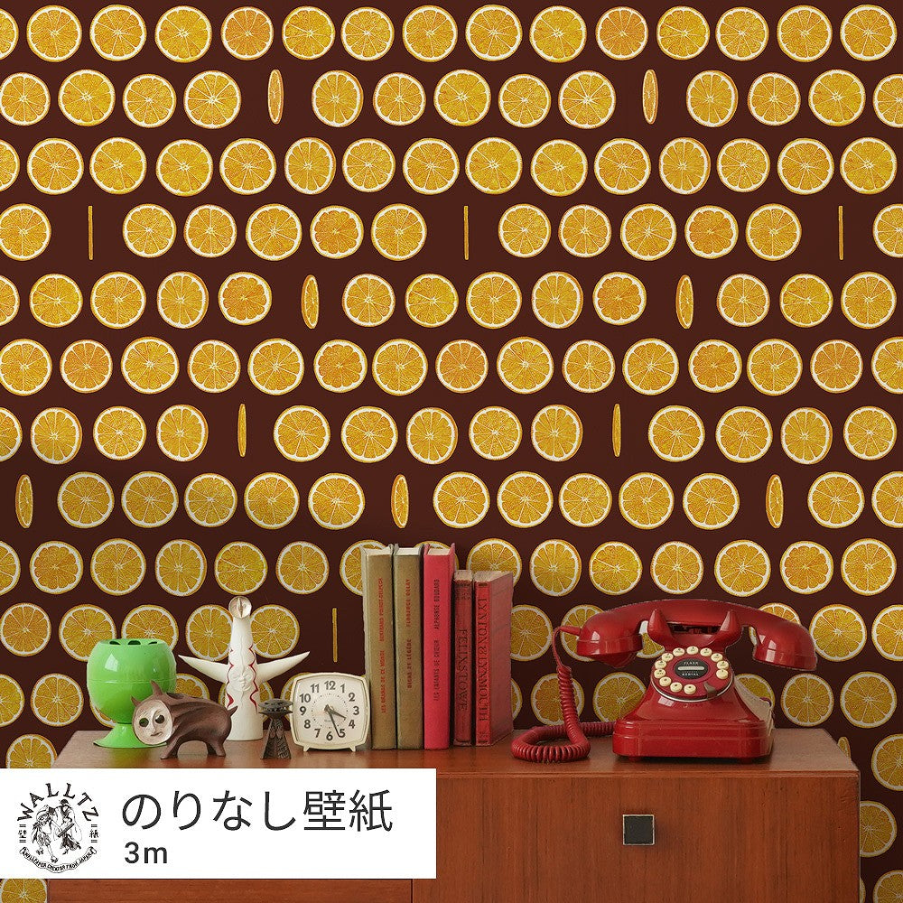 Peelable wallpaper, glue-free wallpaper, WALLTZ Yusuke Iwatani Orangette, Brown, NWZ-OJBR (49cm x 3m size)