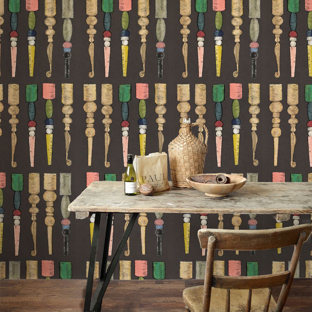 Removable Wallpaper Non-Adhesive Type WALLTZ ma.macaron March of Bobbin Legs MIX Antique Grey NWZ-BKMAG (49cm×3m size)