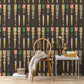 Removable Wallpaper Non-Adhesive Type WALLTZ ma.macaron March of Bobbin Legs MIX Antique Grey NWZ-BKMAG (49cm×3m size)