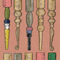 Removable Wallpaper Non-Adhesive Type WALLTZ ma.macaron Bobbin Leg Parade MIX Dusty Salmon NWZ-BKMDS (49cm×3m size)