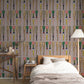 Removable Wallpaper Non-adhesive Type WALLTZ ma.macaron Bobbin Leg Parade MIX Rose Grey NWZ-BKMRG (49cm×2.5m size)
