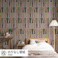 Removable Wallpaper Non-adhesive Type WALLTZ ma.macaron Bobbin Leg Parade MIX Rose Grey NWZ-BKMRG (49cm×2.5m size)