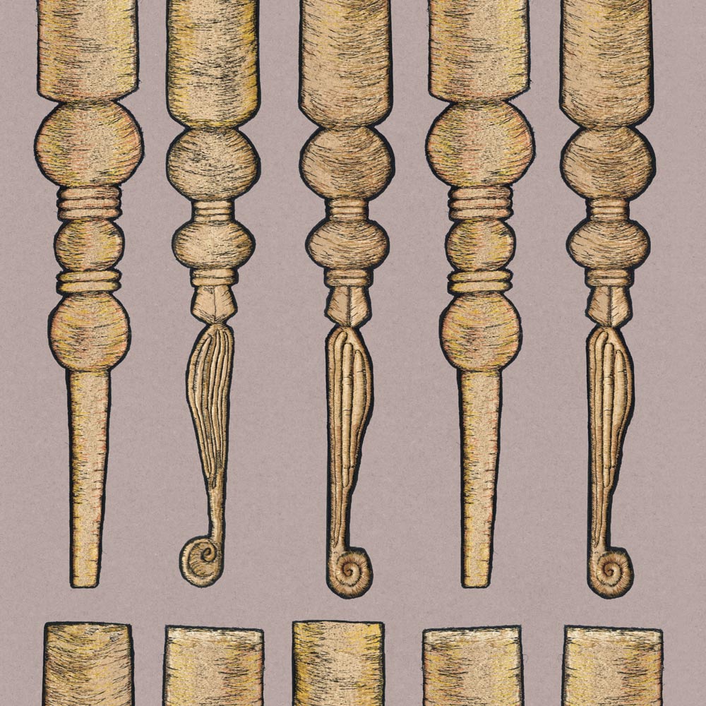 Removable Wallpaper Non-adhesive Type WALLTZ ma.macaron March of the Bobbin Legs Rose Grey NWZ-BKRG (49cm×2.5m size)