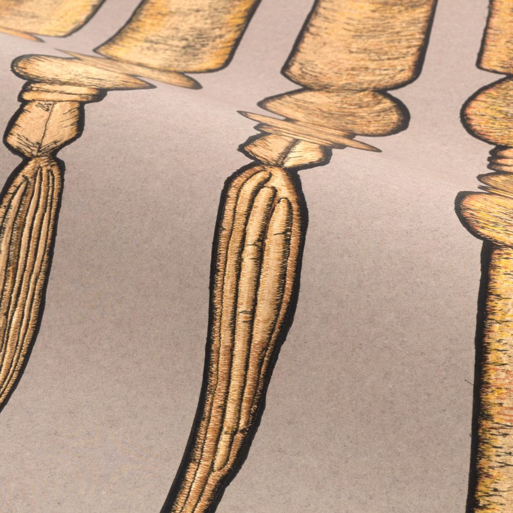 Removable Wallpaper Non-adhesive Type WALLTZ ma.macaron March of the Bobbin Legs Rose Grey NWZ-BKRG (49cm×2.5m size)