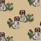Removable Wallpaper Non-Adhesive Type WALLTZ ma.macaron Twin Dogs Cyan Jumaux Dusty Citron NWZ-CJDC (49cm×3.3m size)