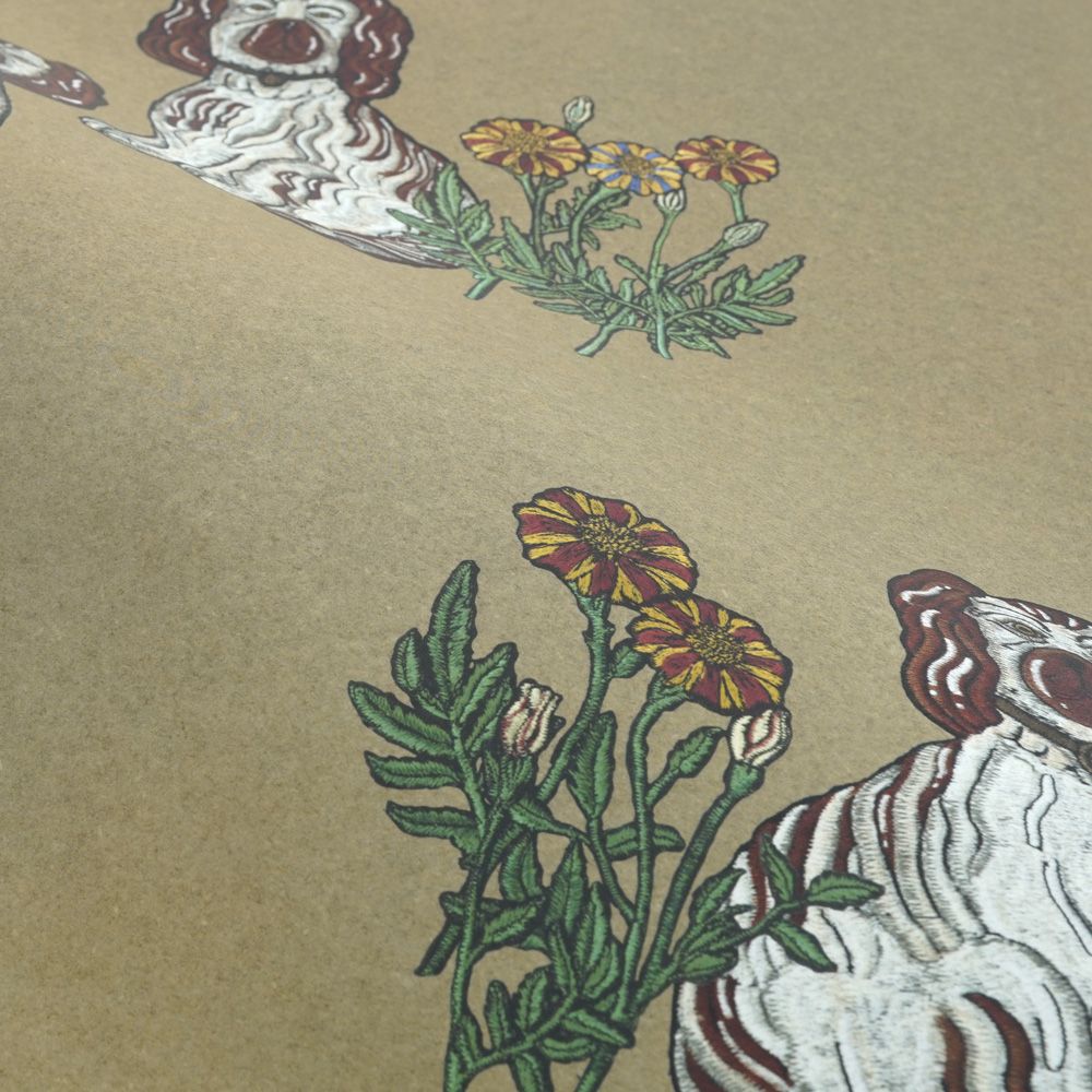 Removable Wallpaper Non-Adhesive Type WALLTZ ma.macaron Twin Dogs Cyan Jumot Smoke Sage NWZ-CJSS (49cm×2.7m size)