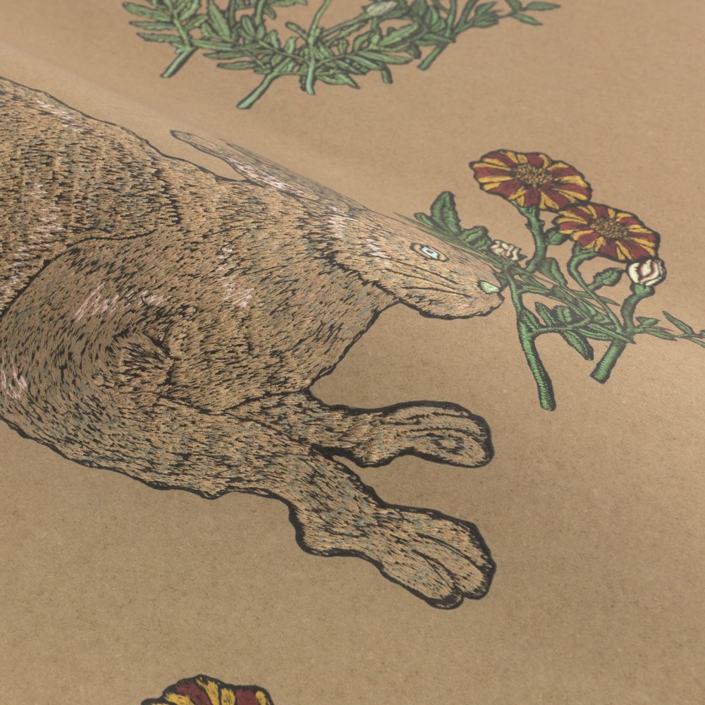 Peelable Wallpaper Non-Adhesive Type WALLTZ Mon lapin Oak Sand NWZ-MLOS (49cm×2.5m size)
