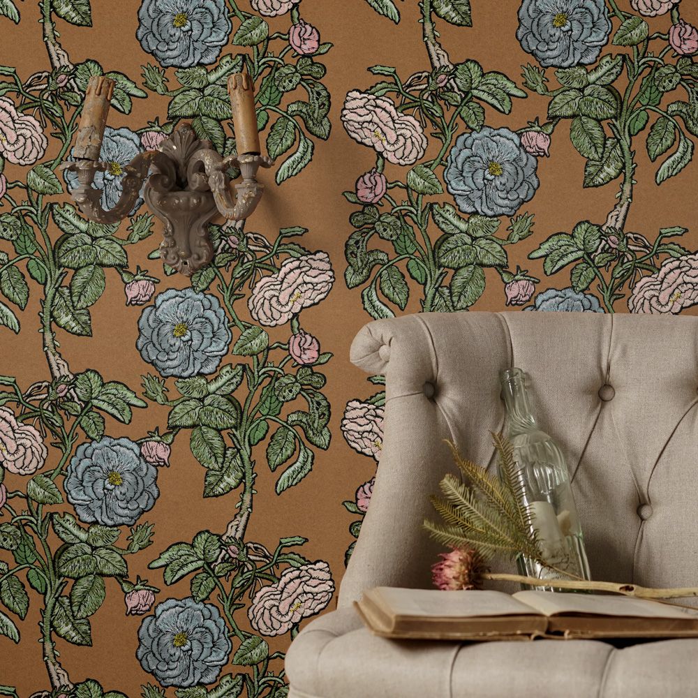 Removable Wallpaper Non-Adhesive Type WALLTZ ma.macaron Romance Antique Oak NWZ-ROAO (49cm×3.3m size)