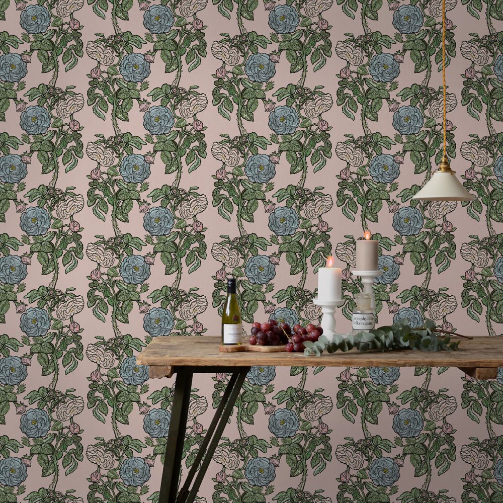Removable Wallpaper Non-adhesive Type WALLTZ ma.macaron Romance Clay Pink NWZ-ROCP (49cm×2.5m size)