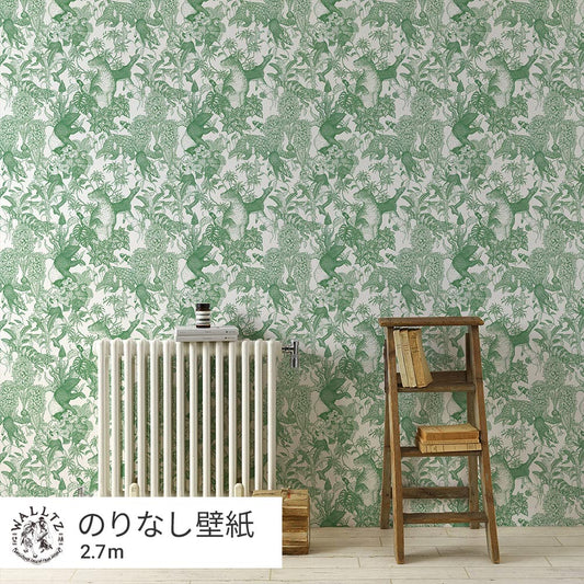 Peelable Wallpaper Non-adhesive Type WALLTZ Murayama Tomoaki Tropical Rainforest Green NWZ-TFGR (49cm×2.7m size)