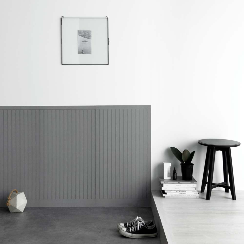 [Sample] Peelable wallpaper, sticker type Room No.0 Lower wall sheet Slat wall TRN-LWS07 Charcoal gray