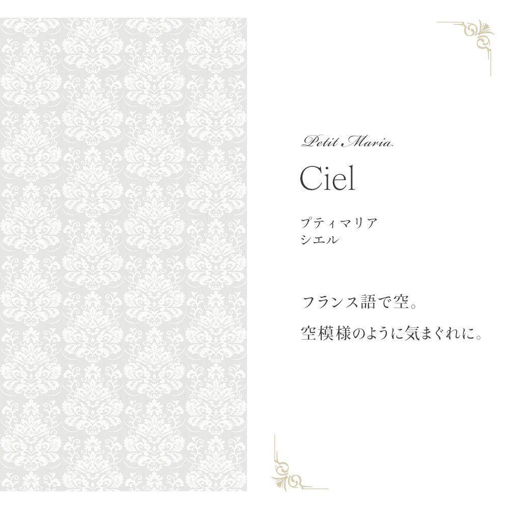 Peelable wallpaper, no adhesive Mon Sucrier Damask Lace Petit Maria (49cm x 2.5m size) NMS-PM03 Ciel