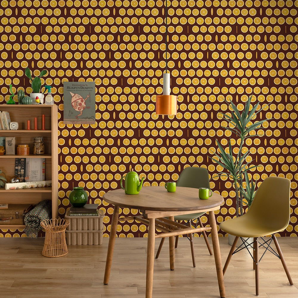 Peelable wallpaper, glue-free wallpaper, WALLTZ Yusuke Iwatani Orangette, Brown, NWZ-OJBR (49cm x 3m size)