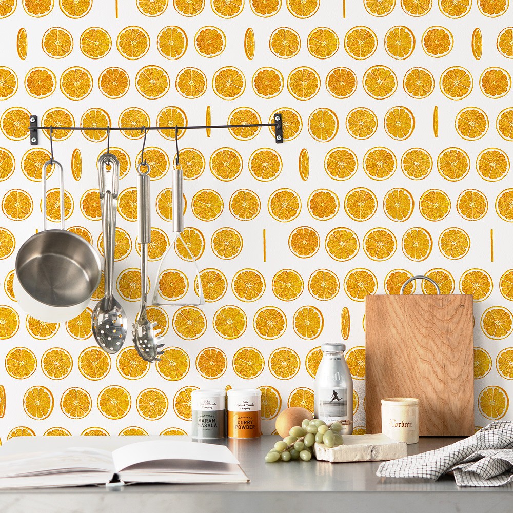 Peelable wallpaper, no-paste wallpaper, WALLTZ Yusuke Iwatani Orangette, White, NWZ-OJWH (49cm x 3m size)