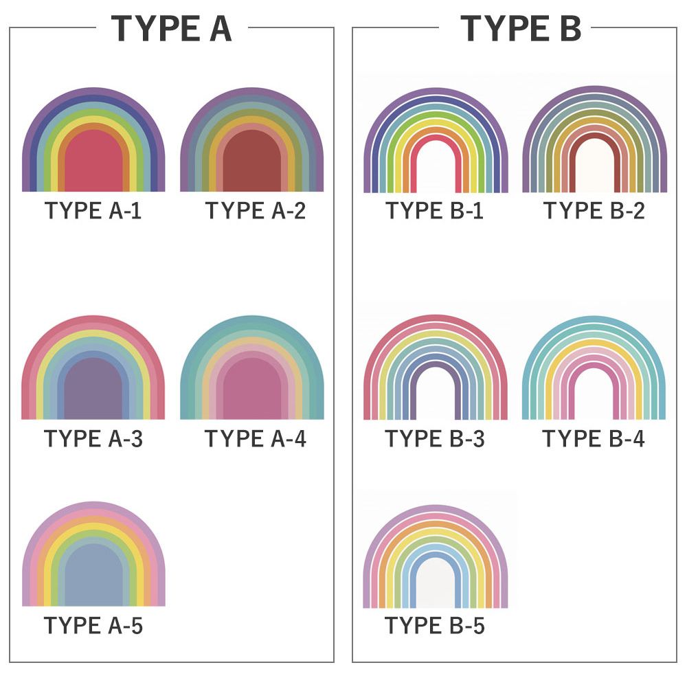 水だけで貼れる壁紙 Hattan RAINBOW ハッタンレインボー POP TYPE A-4 (80cmx70cm)