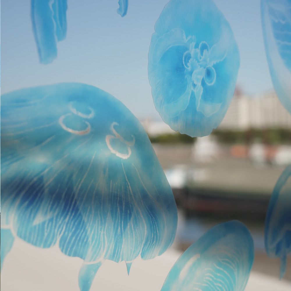 Transparent KURAGE Window Sticker Jellyfish Window Sticker A Set WDST-KRG-01