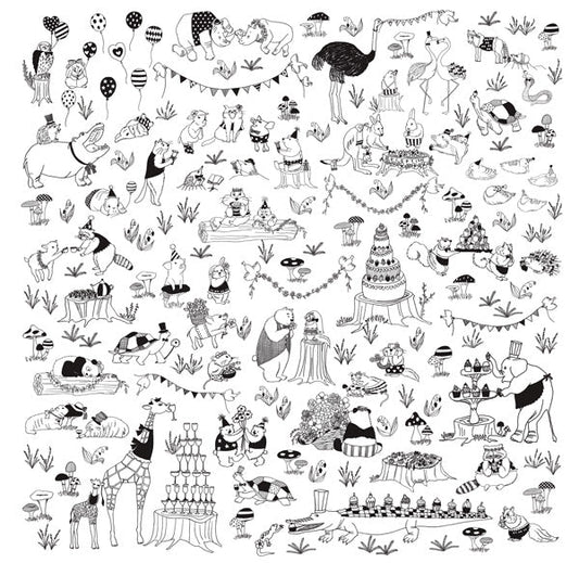 Peelable Mural Wallpaper, No-Glue Wallpaper, WALLTZ Dongri Pod Forest Wedding White NWZ-MWWH