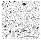 Peelable Mural Wallpaper, No-Glue Wallpaper, WALLTZ Dongri Pod Forest Wedding White NWZ-MWWH