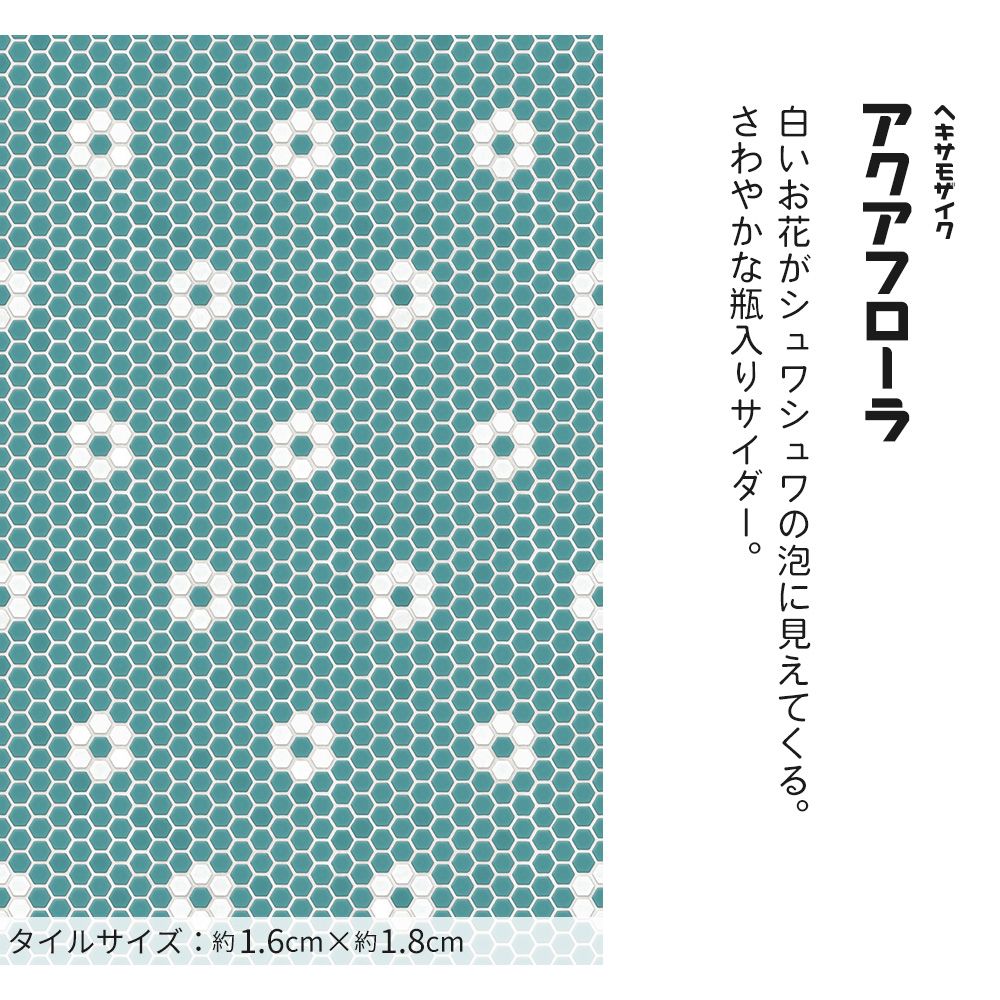 Peelable wallpaper sticker type Retrotore Retro Pop (49cm x 2.5m size) TRT-HM08 Hexa Mosaic / Aqua Flora