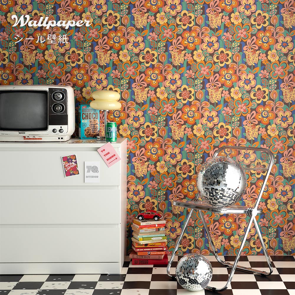 Peelable wallpaper sticker type retro Retrotore wallpaper (49cm x 2.5m size) TRT-RV01 Flower Heaven