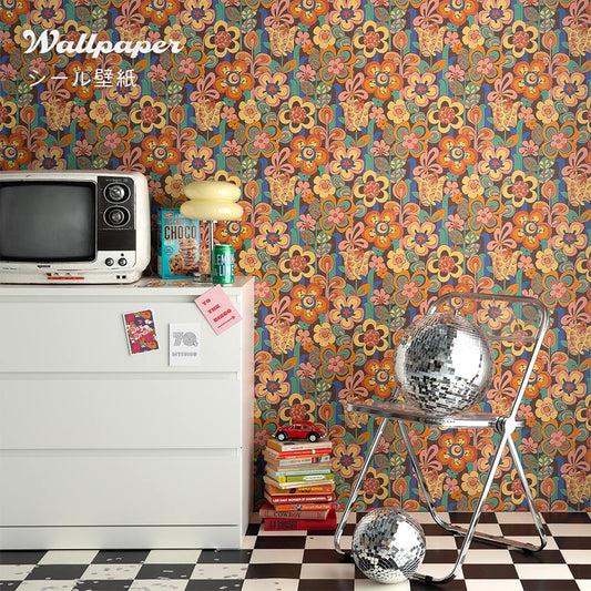 Peelable wallpaper sticker type retro Retrotore wallpaper (49cm x 2.5m size) TRT-RV01 Flower Heaven