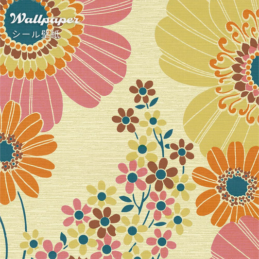 [Sample] Peelable wallpaper sticker type Retrotore revival wallpaper TRT-RV02 Peace Flower