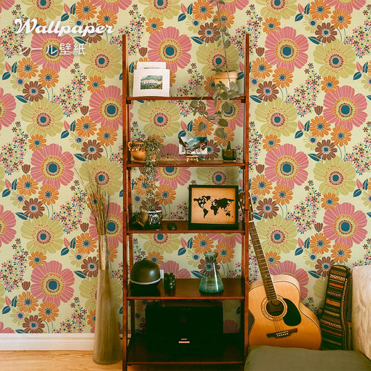 Peelable wallpaper sticker type retro Retrotore wallpaper (49cm x 2.5m size) TRT-RV02 Peace Flower