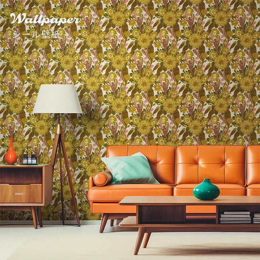 Peelable wallpaper sticker type Retrotore wallpaper (49cm x 3m size) TRT-RV06 Flower Child