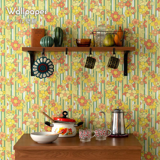 Peelable wallpaper sticker type Retrotore Re Vintage Wallpaper (49cm x 2.5m size) TRT-VW30 Bloom