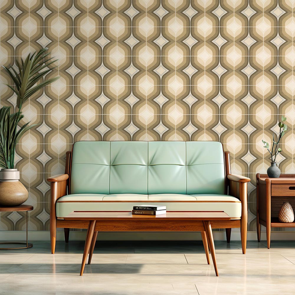 Peelable wallpaper, no-adhesive type Retrotore Re Vintage Wallpaper (49cm x 3m size) NRT-VW22 Da Capo