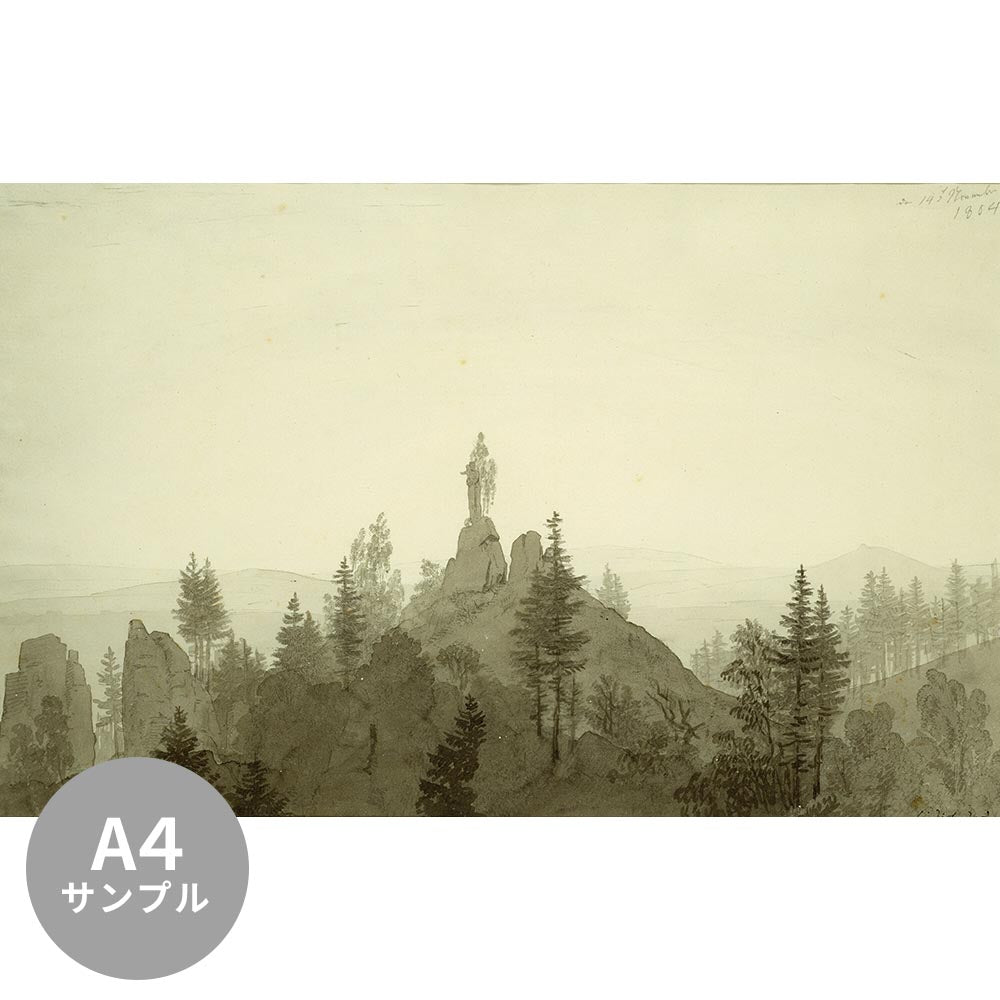 [Sample] Removable mural wallpaper without glue Caspar David Friedrich Statue of Our Lady in the Mountains