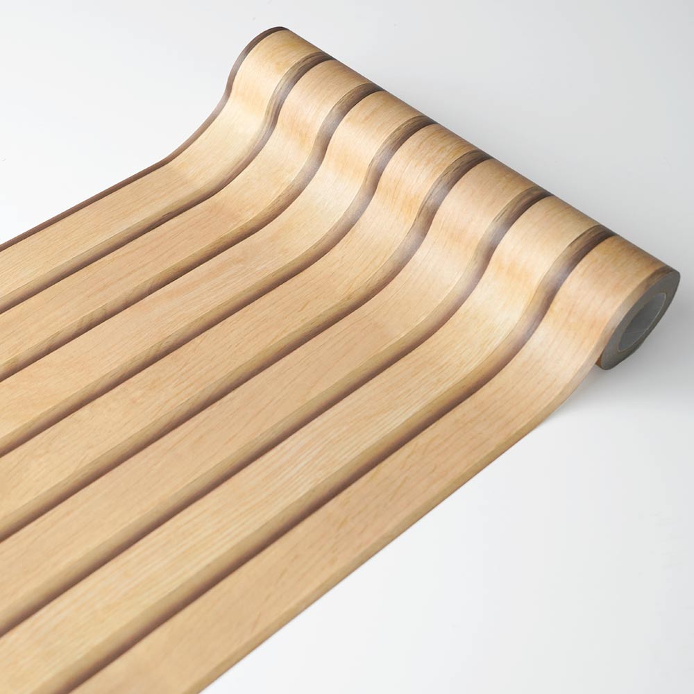 Wallpaper that can be applied like masking tape EASY WALL TAPE SLOW TiME Rib wood (23cm x 6m size) EST01 Natural