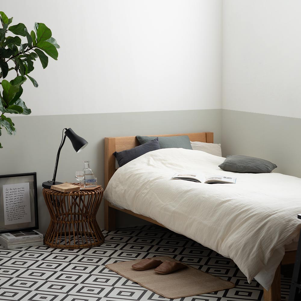 Wallpaper that can be applied like masking tape EASY WALL TAPE SLOW TiME Natural Tone (23cm x 6m) EST12 Fog Gray
