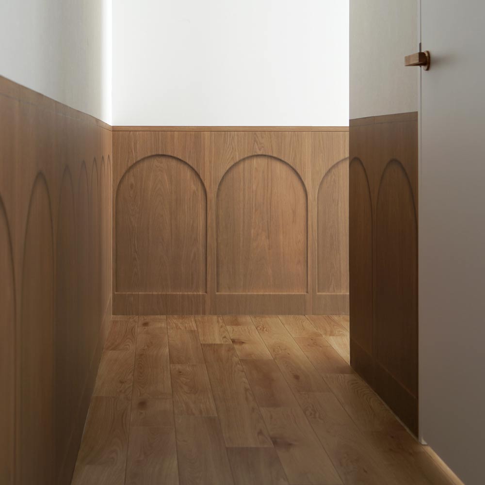 [Sample] Peelable wallpaper, sticker type SLOW TiME Lower wall sheet, Wood Arch TST-LWS08, Medium