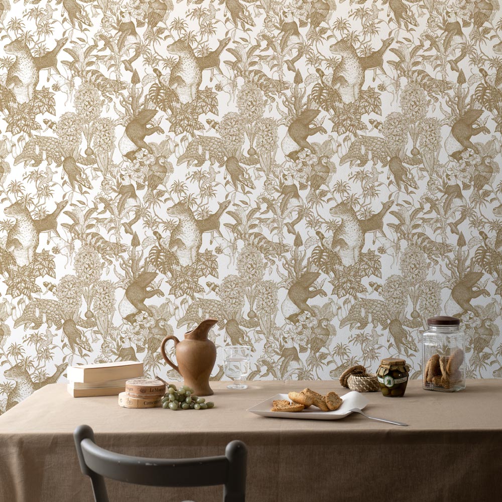Peelable wallpaper, adhesive-free type WALLTZ Murayama Tomoaki Tropical rainforest Brown NWZ-TFBR (49cm×3.3m size)