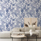 Peelable Wallpaper Non-adhesive Type WALLTZ Murayama Tomoaki Tropical Rainforest Double Blue NWZ-TFDBL (49cm×3m size)